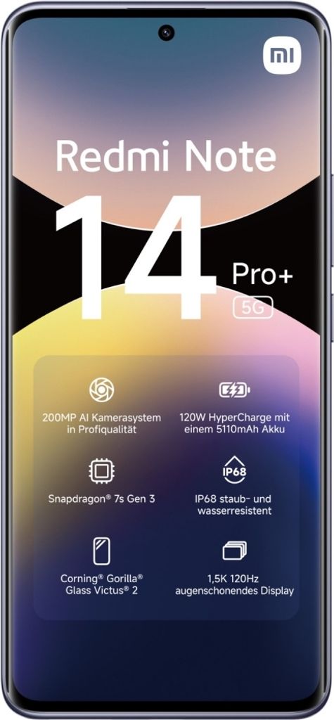 Xiaomi Redmi Note 14 Pro+ 5G Smartphone 8GB/256GB Lavender Produktbild 