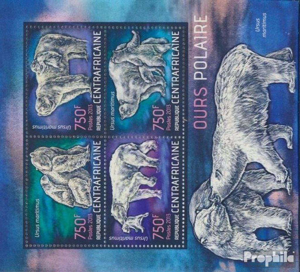 Briefmarken Zentralafrikanische Republik 2013 Mi 4395-4398 Produktbild 