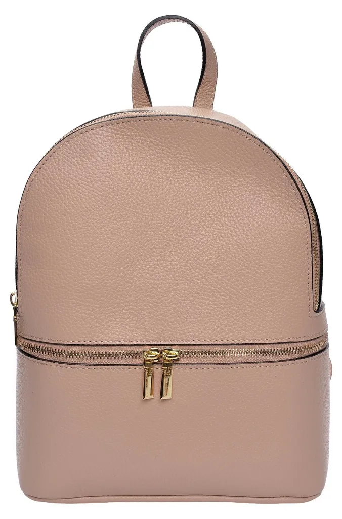 Petit sac à dos en cuir rose poudré pour femme Isabella Rhea IR 189