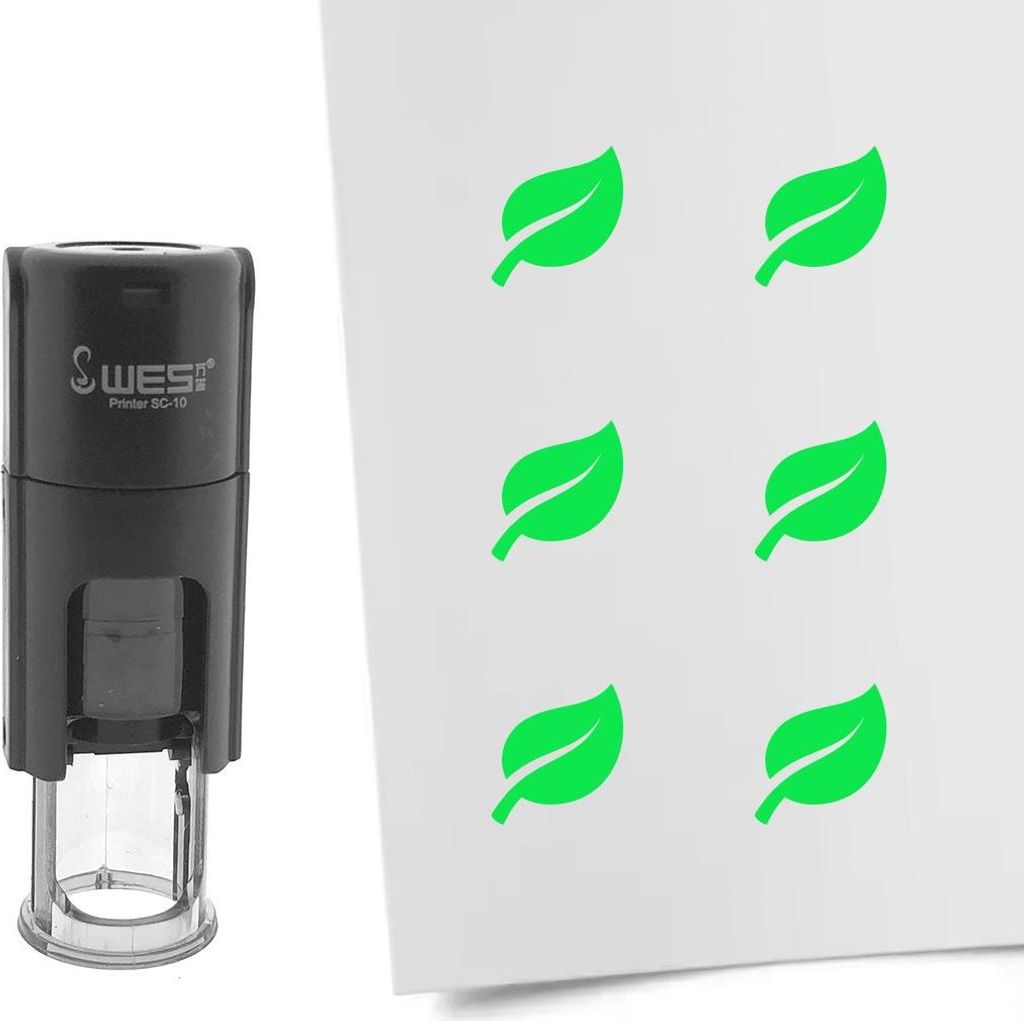 CombiCraft Selbstfärbender Stempel 'Blatt' in der Farbe Grün, Ø10mm