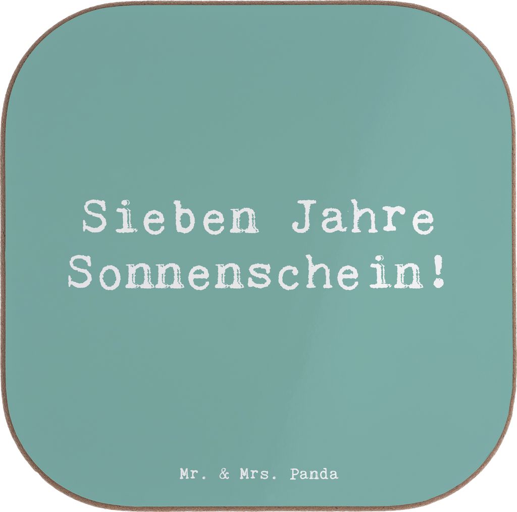 Mr. & Mrs. Panda Tassenuntersetzer Spruch 7. Geburtstag Sonnenschein - Meeresbrise - Geschenk, sieben Jahre, Geburtstagsgeschenk, Coaster, Alter, s...