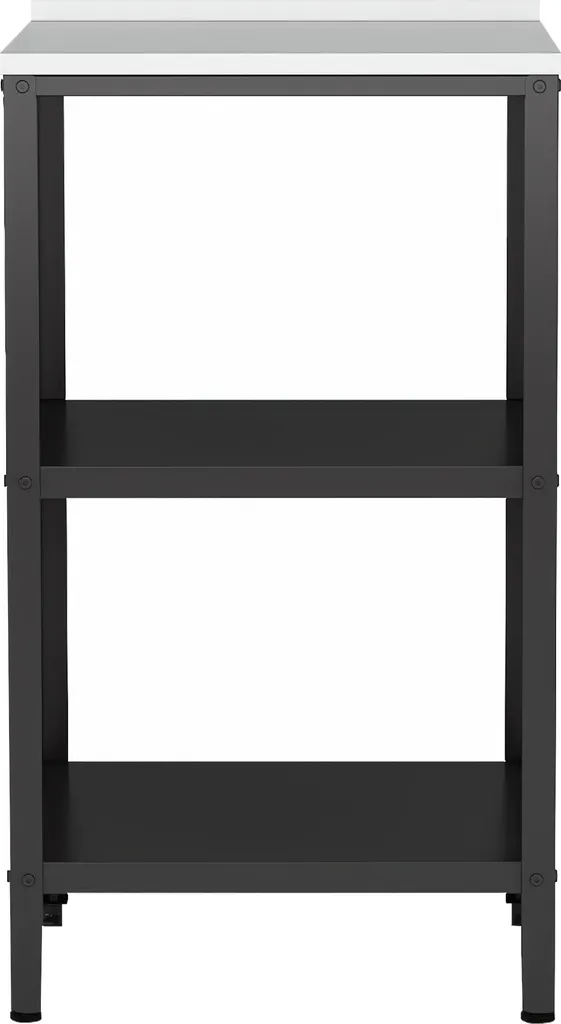 Meuble de rangement balcon Bolognano 92x50x50 cm noir et argenté