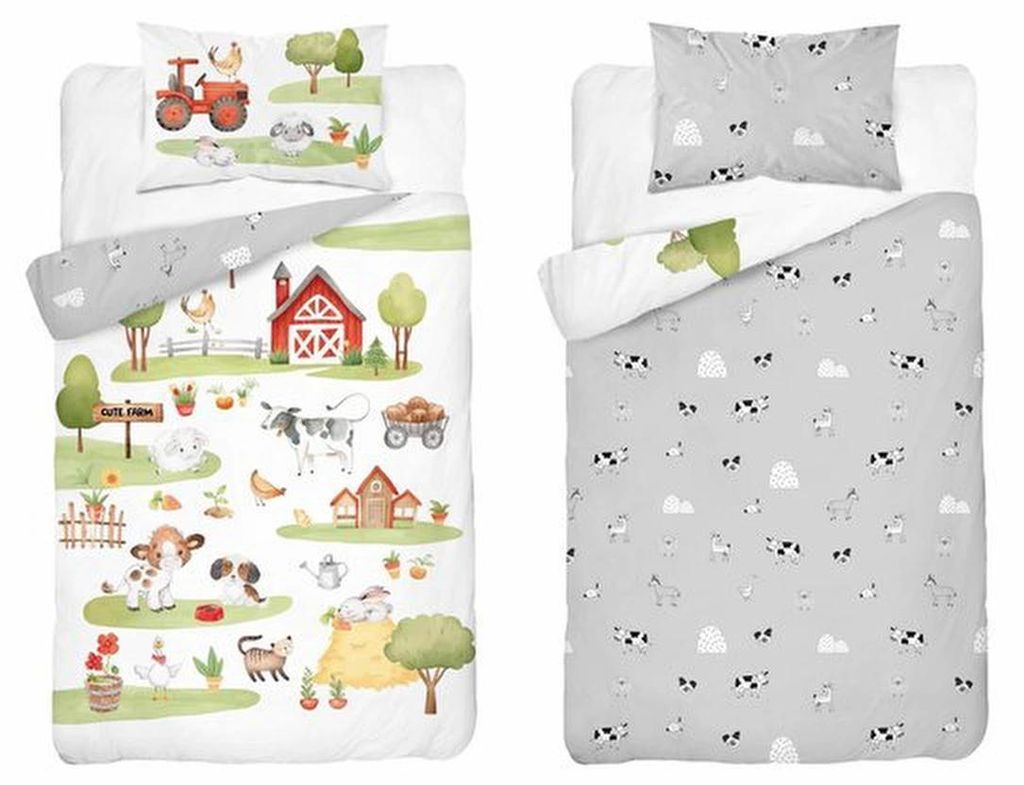 Unyqoos Kinderbettwäsche-Set mit Bauernhaus-Thema für bequemen und stilvollen Schlaf