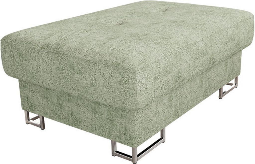 MIRJAN24 Polsterhocker Cotere, Moderne Sitzhocker vom Hersteller, Polstermöbel Kollektion, Metallfüße in der Farbe Silber (Farbe: Miu 2049)