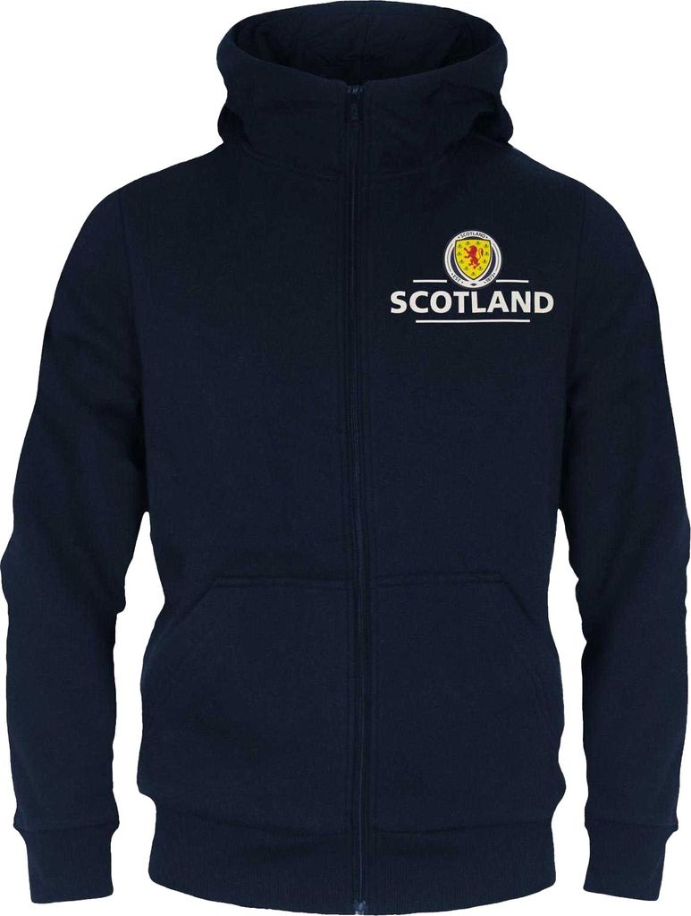 Scotland FA - Hoodie mit durchgehendem Reißverschluss für Jungen, Fleece GF653 (146) (Dunkles Marineblau)