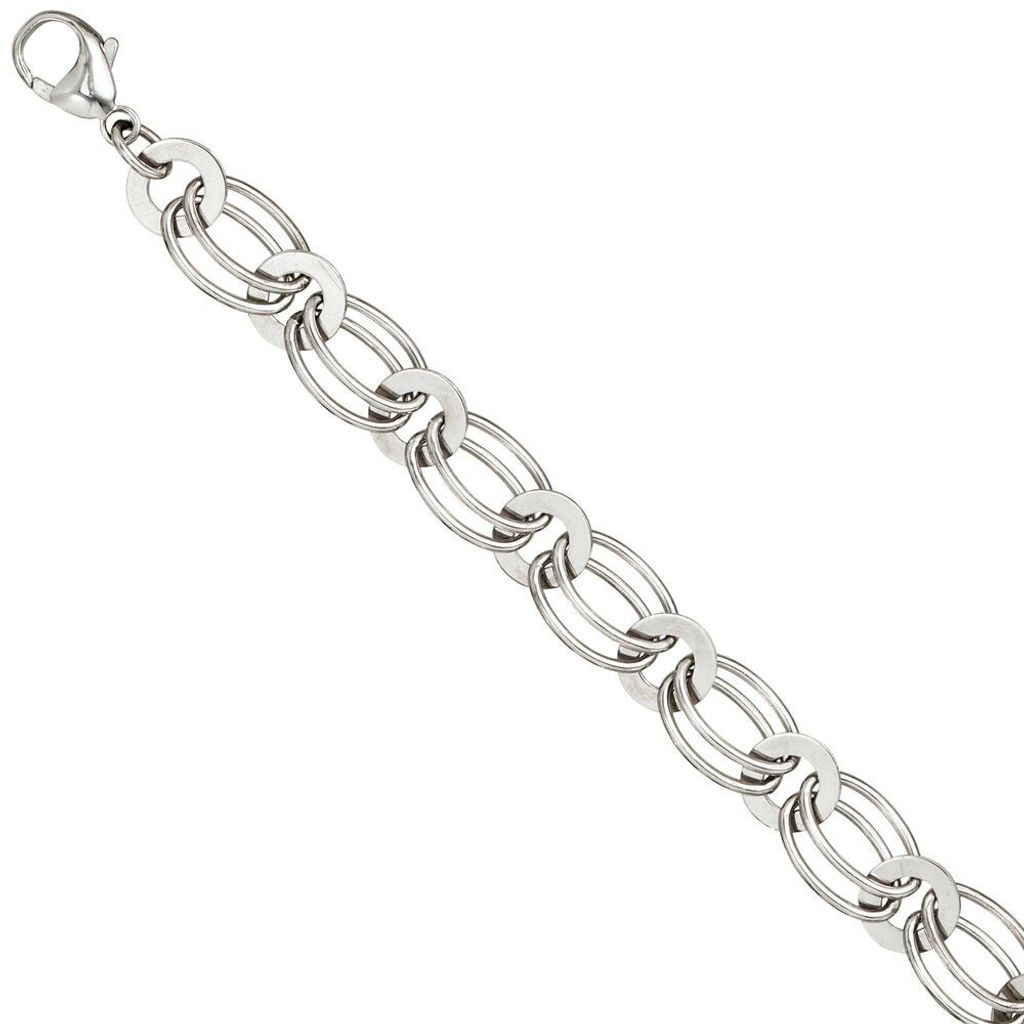 8,7mm Armband Armkette Armschmuck aus 925 Silber rhodiniert 19cm