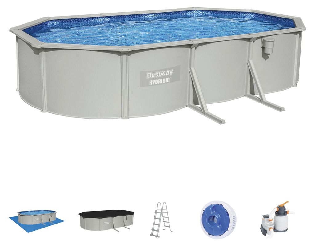 Piscina in acciaio fuori terra ovale Hydrium 610x360x120 cm Immagine del prodotto 