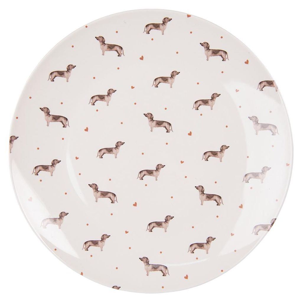 Clayre & Eef Assiette plate Ø 26 cm Beige Marron Porcelaine Image du produit 