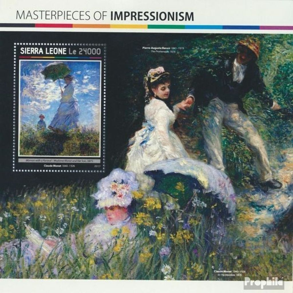 Briefmarken Sierra Leone 2017 Mi Block 1145 (kompl. Ausg.) postfrisch Meisterwerke des Impressionismus