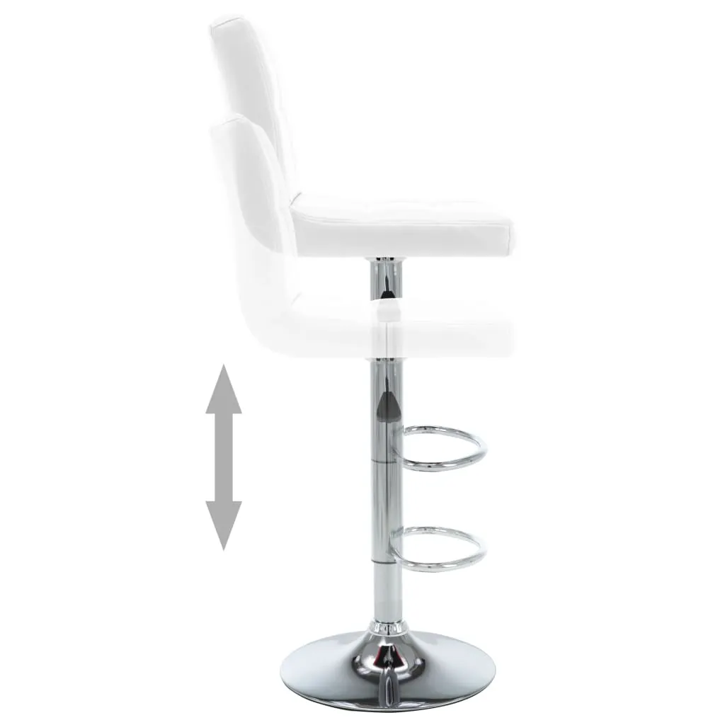 Sgabelli da Bar Regolabili vidaXL Bianco Similpelle - Set da 2 Pz - 12
