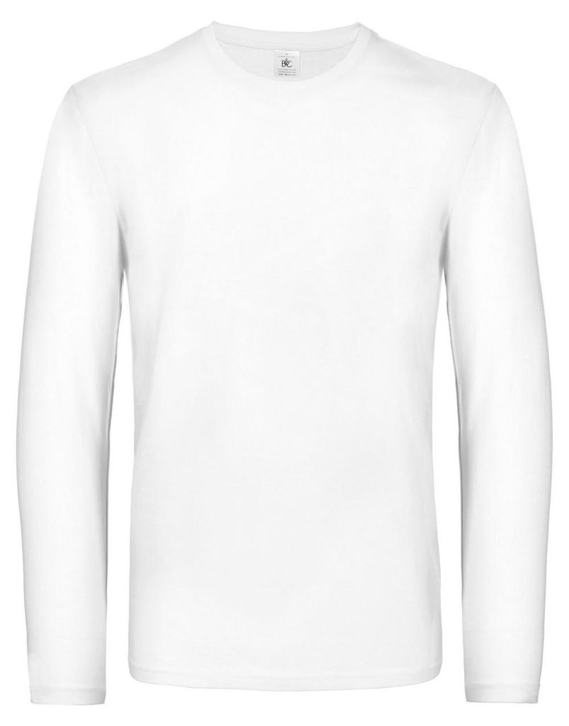 B&C - "#E190" T-Shirt für Herren Langärmlig FK2970 (L) (Weiß)