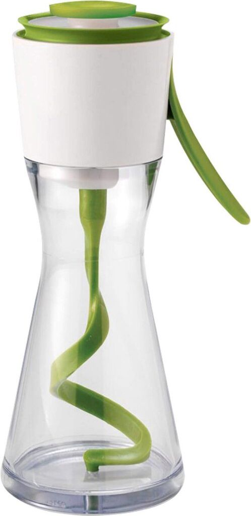 Chef'n Dressingmixer EmulStir, Dressingshaker für Salatsoßen, Mixbecher mit Messkala und verschließbarem Ausgießer (Farbe: Weiß/Grün)