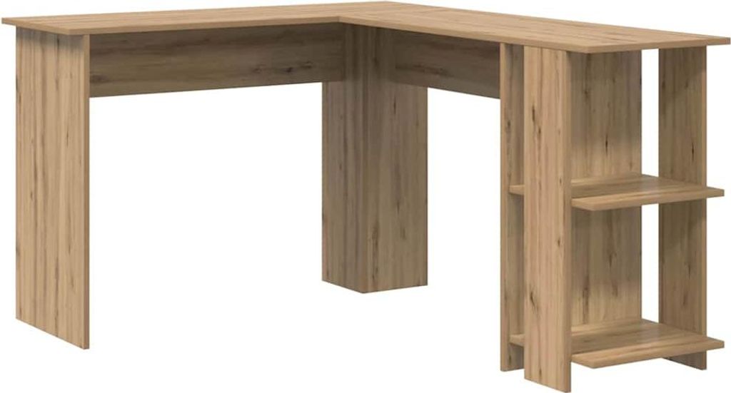 vidaXL Eck-Schreibtisch mit Regal Artisan-Eiche 140 x 113,5 x 75 cm