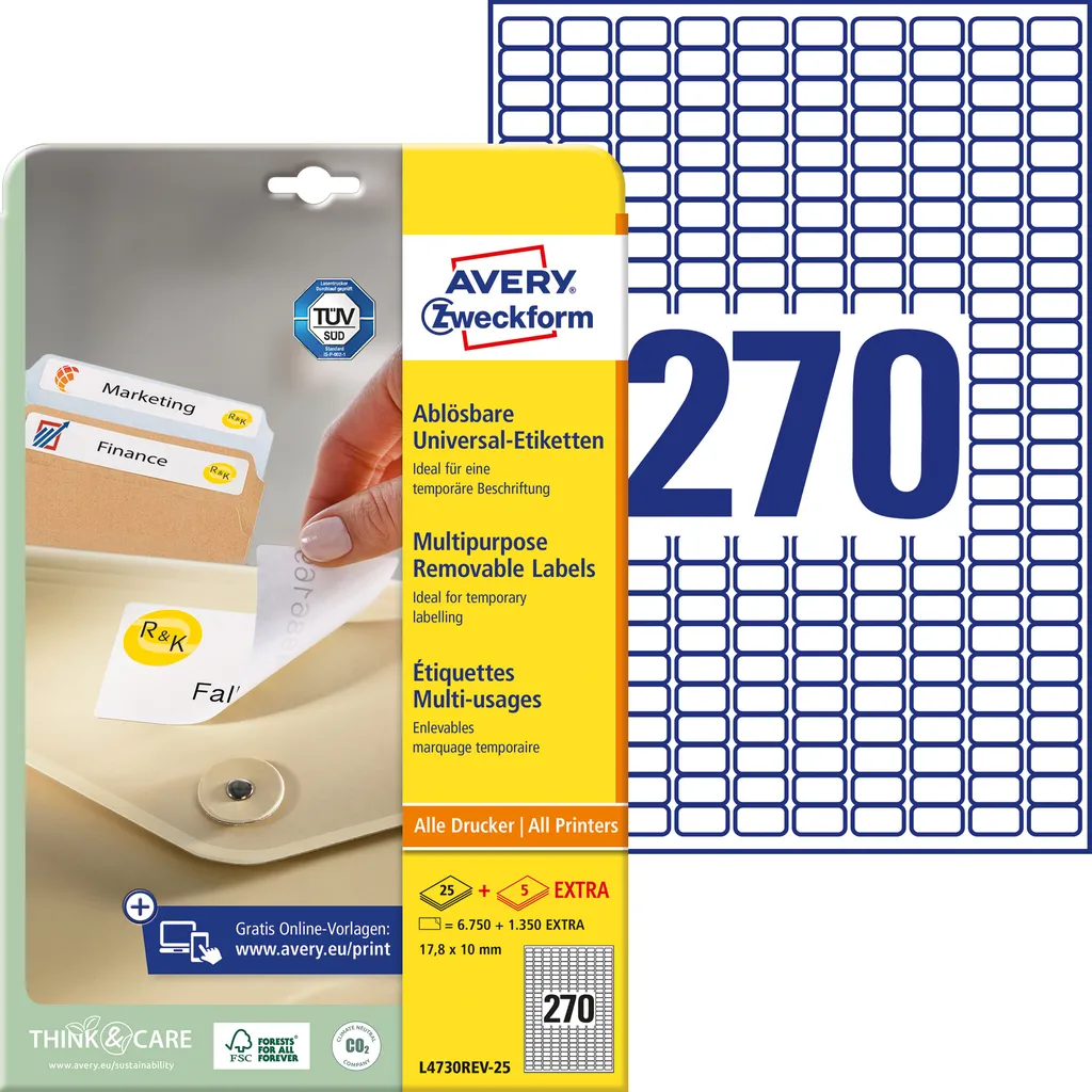 Convenienza Avery Zweckform L4730REV-25 Etichette 17,8x10mm 25ff - 11