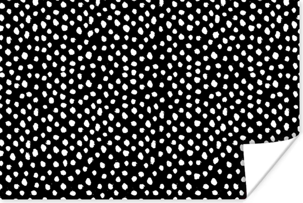 MuchoWow Poster Schwarz - Weiß - Muster - Polka dots 30x20 cm - Plakate - Print