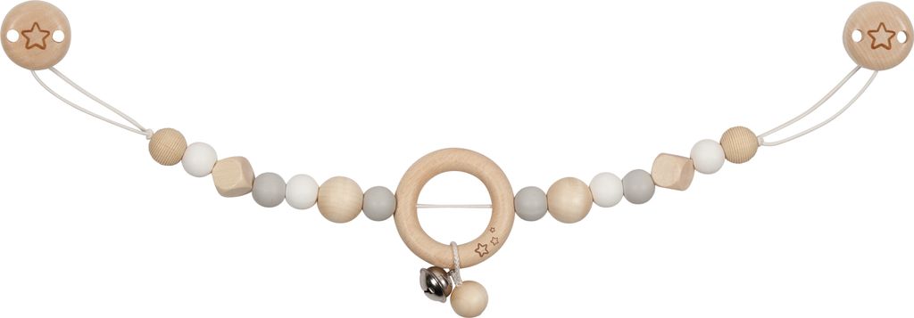 goki baby Kinderwagenkette Stern grau, Kinderwagen, Junge/Mädchen, Silikon, Holz