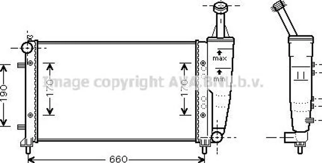 Radiateur de refroidissement moteur AVA pour Lancia Ypsilon