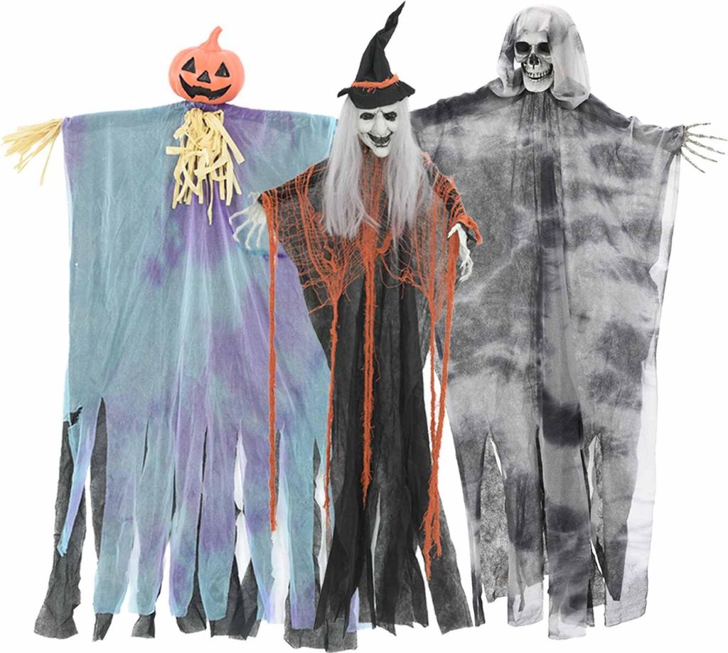 "Schlussverkauf" Hängender Halloween Geist 3 Stück Mehrfarbig 61x97 cm Polyester C8217