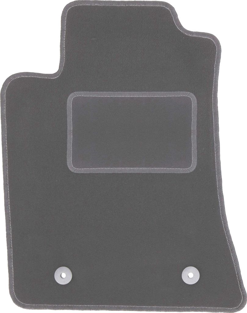 Fahrerfußmatte Velours graphit passend für Toyota Avensis II T25 (2003-2009, Kombi, Liftback, Limousine) – mit Befestigungen – passgenau