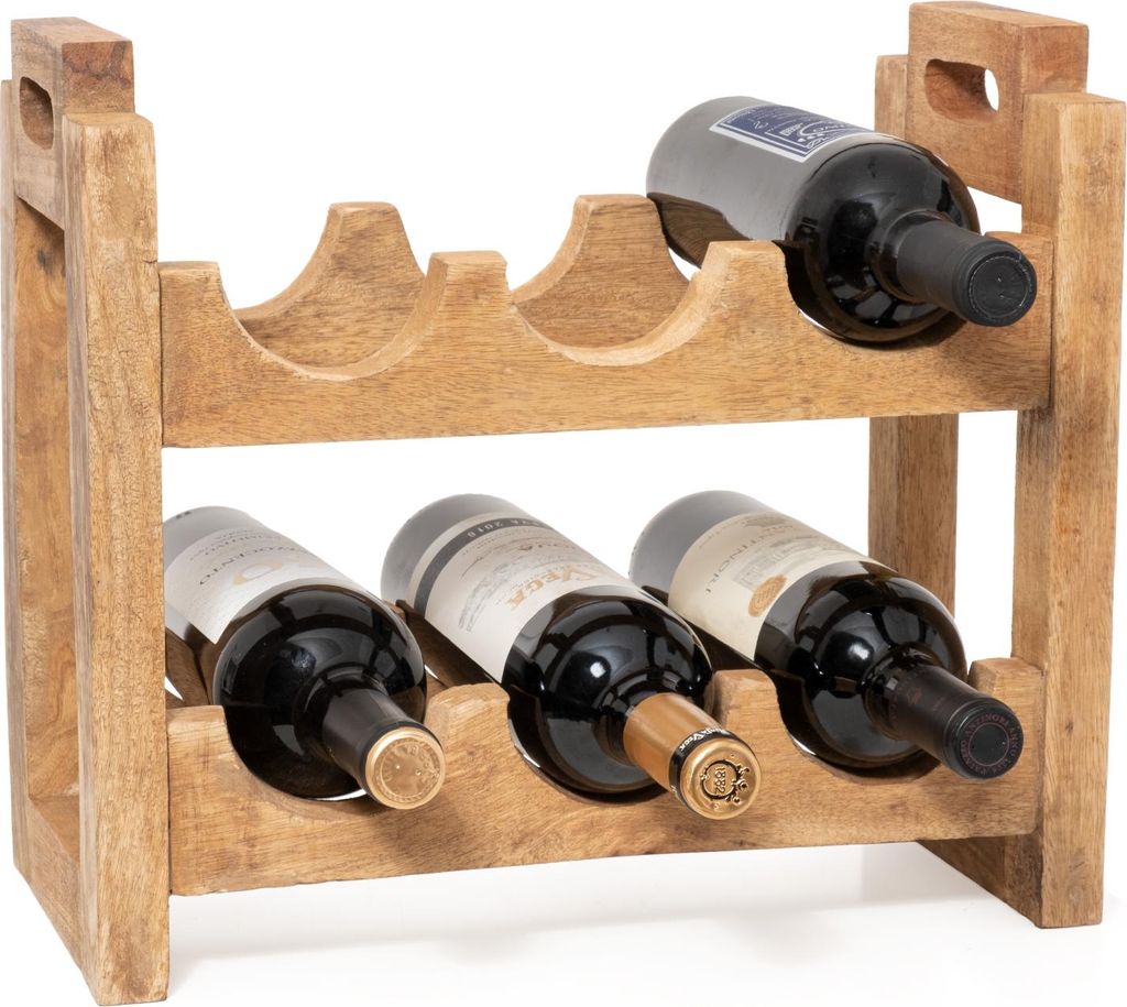 Moritz Weinregal Weinhalter Flaschenregal 35 x 38 x 19 cm aus Holz Aufbewahrungsregal Weinflaschenhalter Weinständer Flaschenständer