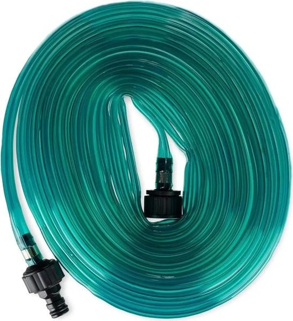 Tuyau d'arrosage plat 15 mètres vert pour irrigation jardin goutte à goutte