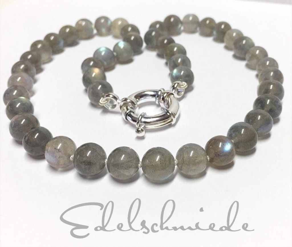 Labradorit Collier Kugel mit 925/- Sterling Silber Produktbild 