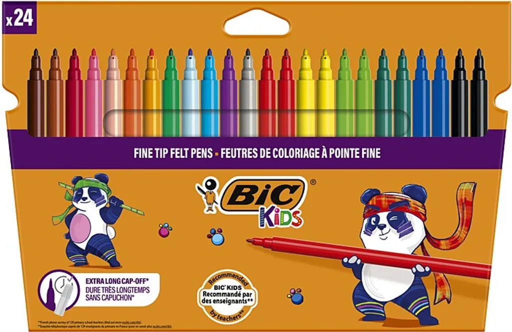 BIC Kids Visa feutres pointe fine anti-séchage pour enfants et école