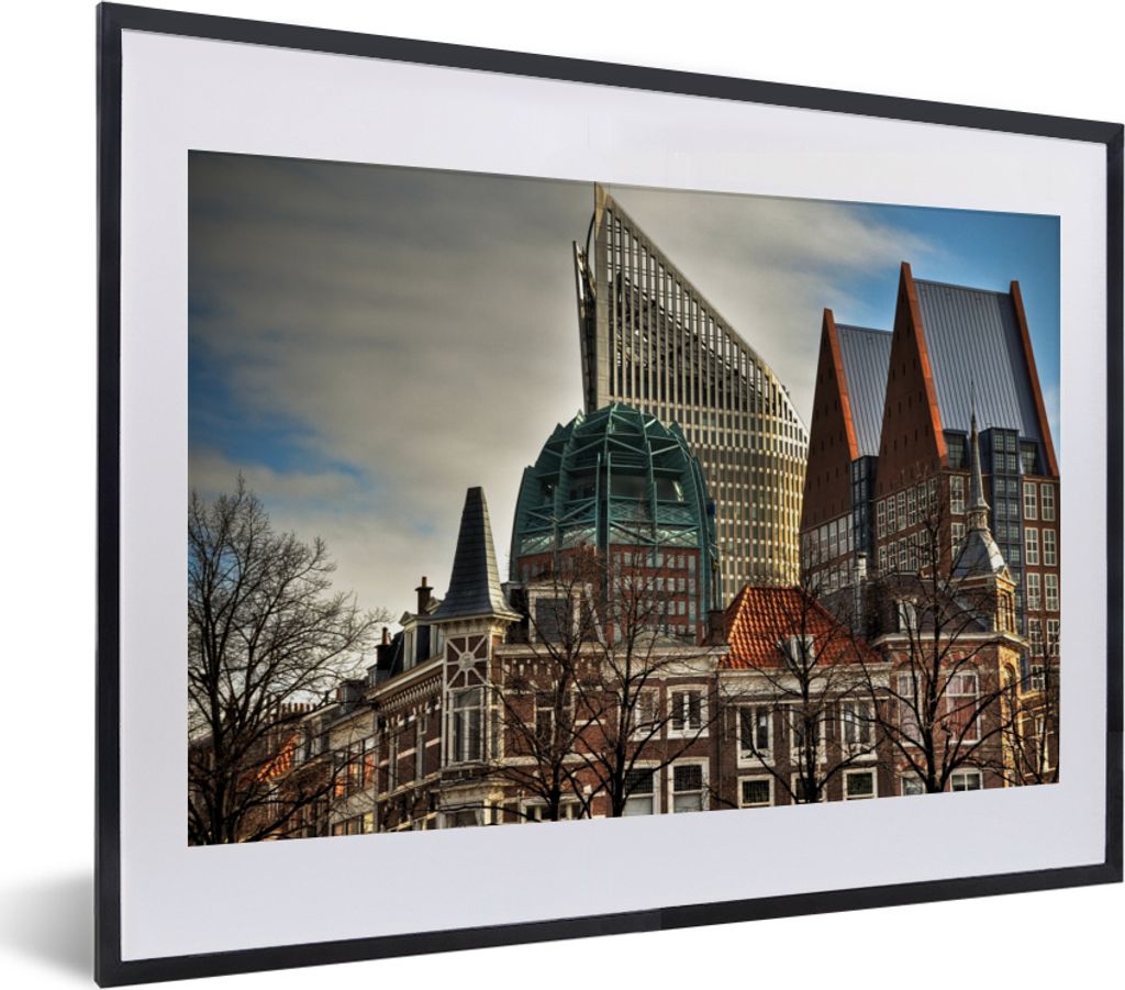 MuchoWow MuchoWow Gerahmtes Poster Den Haag - Stadt - Architektur 40x30 cm - Poster mit zchwarzem Bilderrahmen - Bilderrahmen - Poster im Rahmen