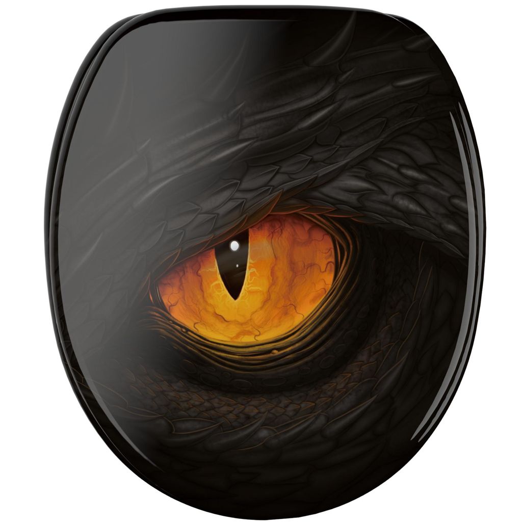 SANILO WC-Sitz mit Absenkautomatik Black Eye, Toilettendeckel direkt vom Hersteller, Klodeckel, Klobrille, WC Deckel, Toilettensitz, Toilettenbrille