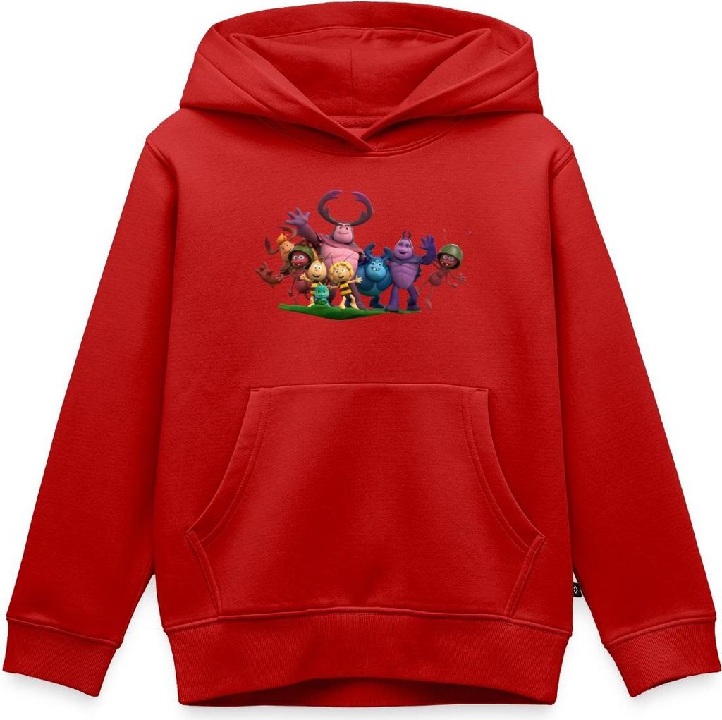Spreadshirt Die Biene Maja 3 Maja und Freunde Kinder Premium Hoodie, 122/128 (6 Jahre), Rot