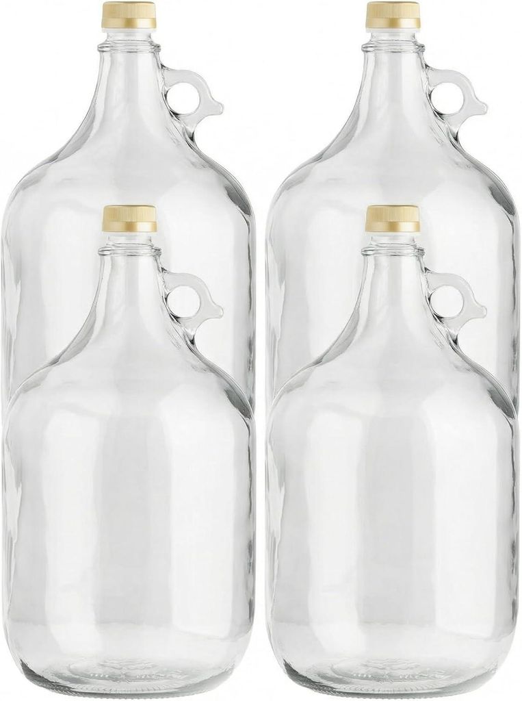 lilawelt24 4 x 5L Glasballon (Gallone) mit Rundgriff & Produktbild 