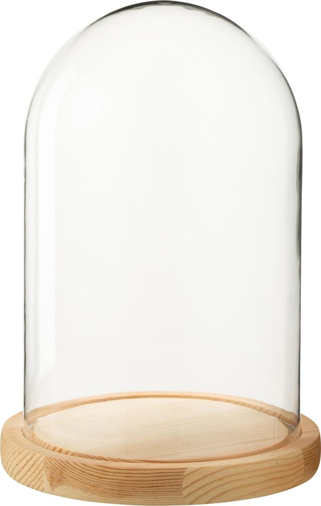 J-Line Dekorative Glocke Glas Naturell Medium