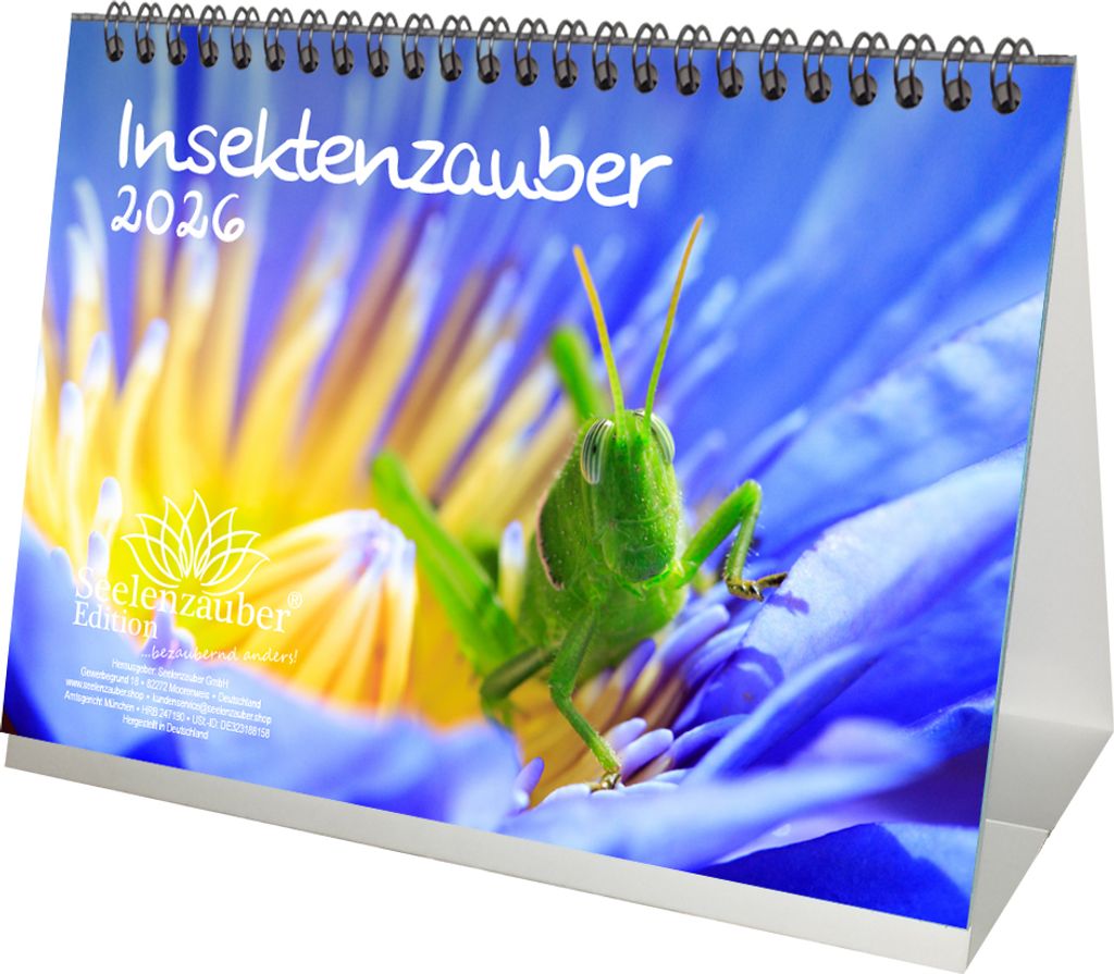 Insektenzauber DIN A5 Tischkalender für 2026 - Seelenzauber