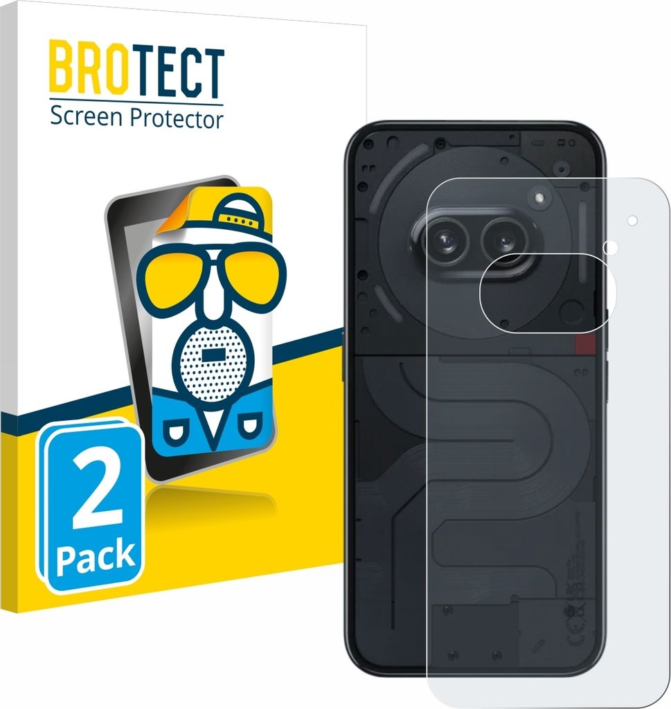 2x BROTECT Schutzfolie für Nothing Phone (2a) (Rückseite) Displayschutz Displayschutzfolie Folie Matt Entspiegelungsfolie