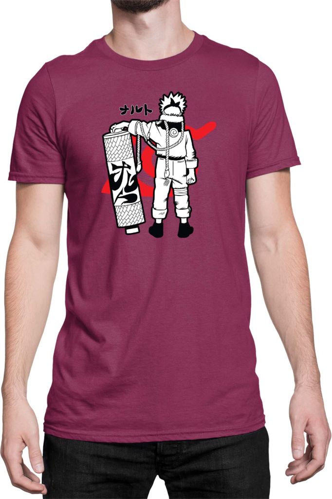 Herren T-Shirt Japan Anime Manga Naruto Uzumaki 03 Uzumaki Family, Man L / Burgundy