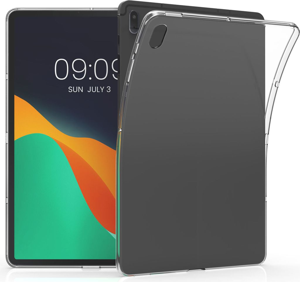 kwmobile Hülle kompatibel mit Samsung Galaxy Tab S7 FE Hülle - weiches TPU Silikon Case transparent - Tablet Cover Transparent