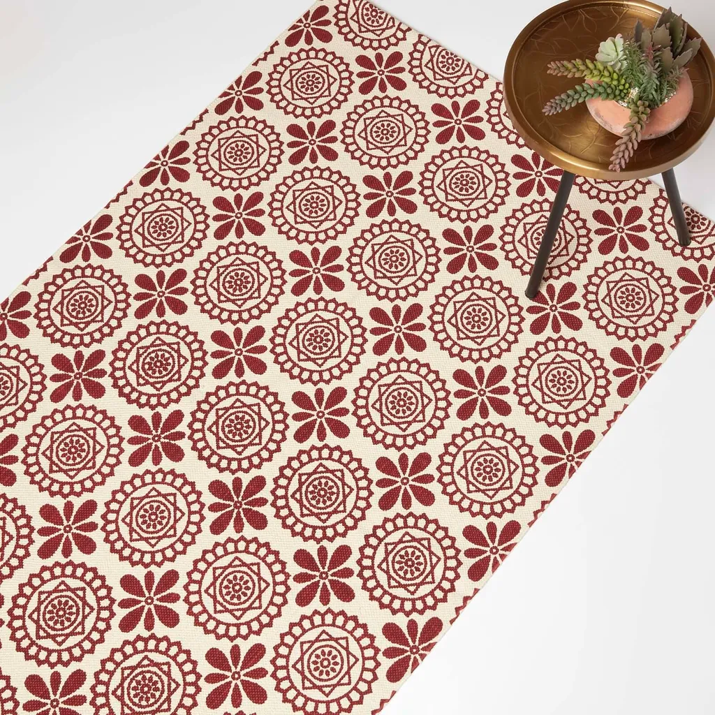 Tapis coton lavable rouge 90 x 150 cm Cassia : solution déco sol facile