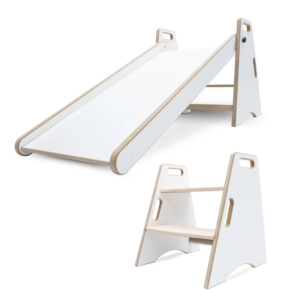 Toboggan d'intérieur MAMOI - Toboggan enfant en bois 2-en-1 et chaise