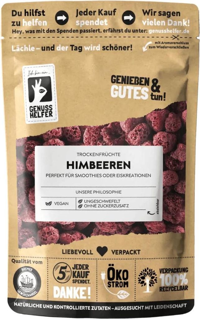 Himbeeren, getrocknet, ganz, Trockenfrüchte ungeschwefelt & Produktbild 