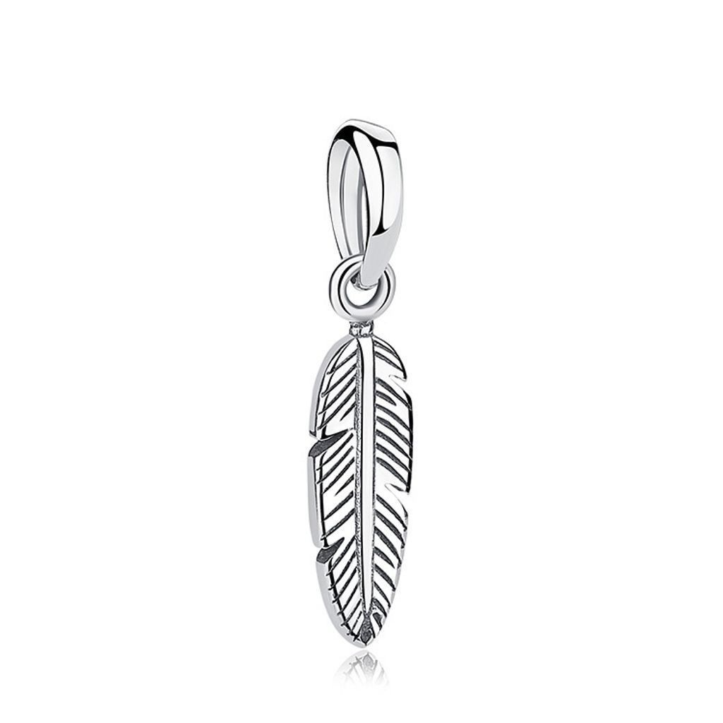 PANDACHARMS Feder Charm Anhänger, 925er Sterling Silber, Produktbild 