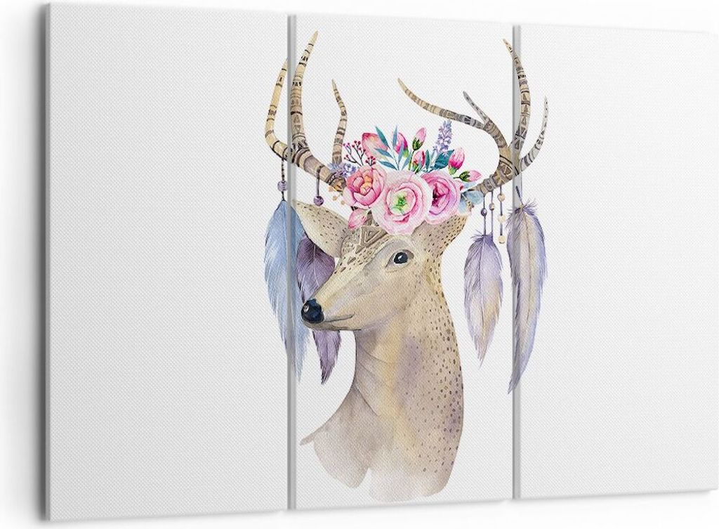 Bild auf Leinwand - Leinwandbild - Lieber Kopf hipster illustration - 105x70cm - Wand Bild - Wanddeko - Leinwanddruck - Bilder - Kunstdruck - Leinw...