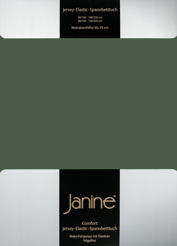 Janine Design Elastic-Jersey, 95% Baumwolle, 5% Elasthan Spannbetttuch ELASTIC-JERSEY 5002 Farbe vulkan 77 Größe 150x200 cm