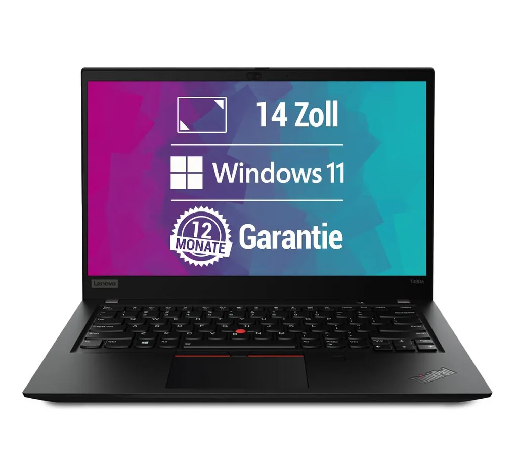 Lenovo ThinkPad T490s 14 Zoll Full HD Laptop - Intel Core i5-8365U bis zu 4x4,1GHz - 8GB RAM - 256GB SSD M.2 - Webcam - Windows 11 Pro - Norton 1 Jahr