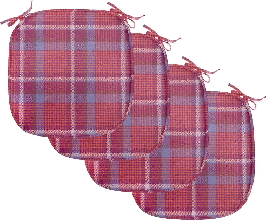Coussins de chaise anti-taches avec sangles lot de 4 galettes rétro 40x40 cm
