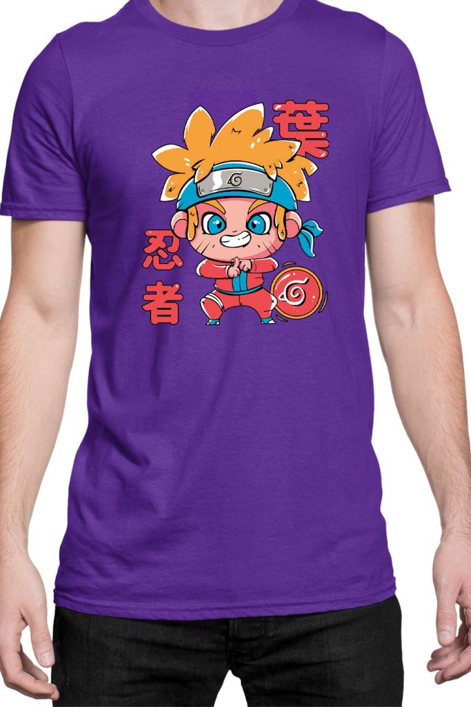 Herren T-Shirt Japan Manga Anime Comics Animation Naruto Cute Drawning, Man M / Lila