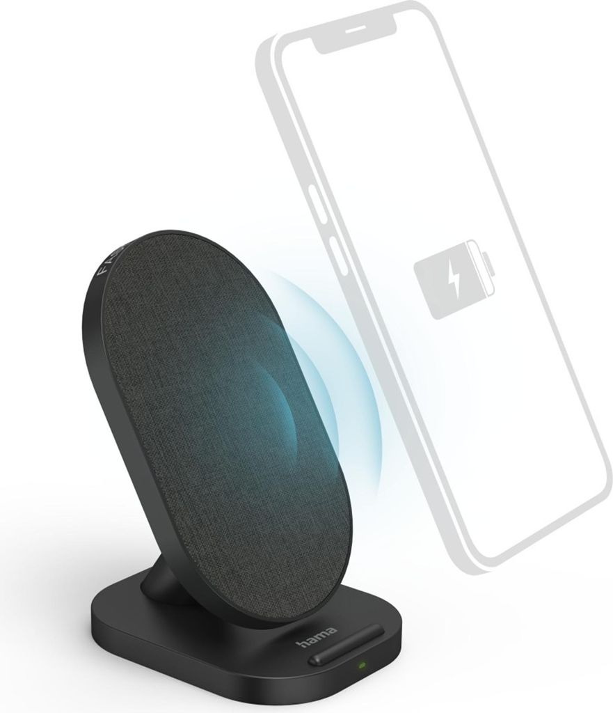 Hama Wireless Charger QI-FC10S-Fab, 10 W, kabellose Smartphone-Ladestati