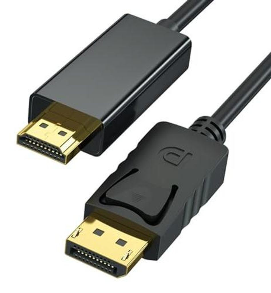 DisplayPort auf HDMI Kabel 1,8 m, 4K DP zu HDMI Kabeladapter, Unidirektionales DP 1.2 zu HDMI 1.4 Kabel, Kompatibel mit PC, TV, Monitor, Projektor,...