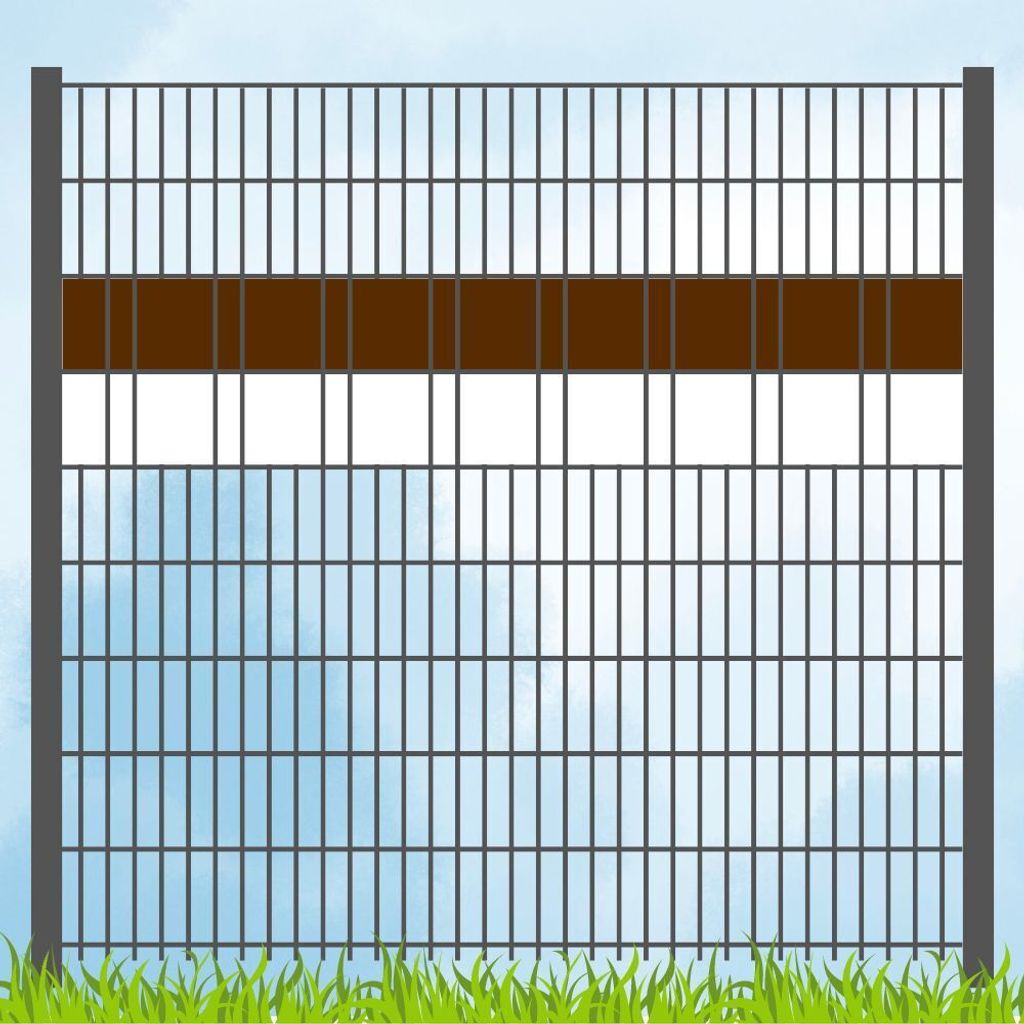 Sichtschutzstreifen in Vereinsfarben - Set BRAUN-WEISS Volle Streifenbreite