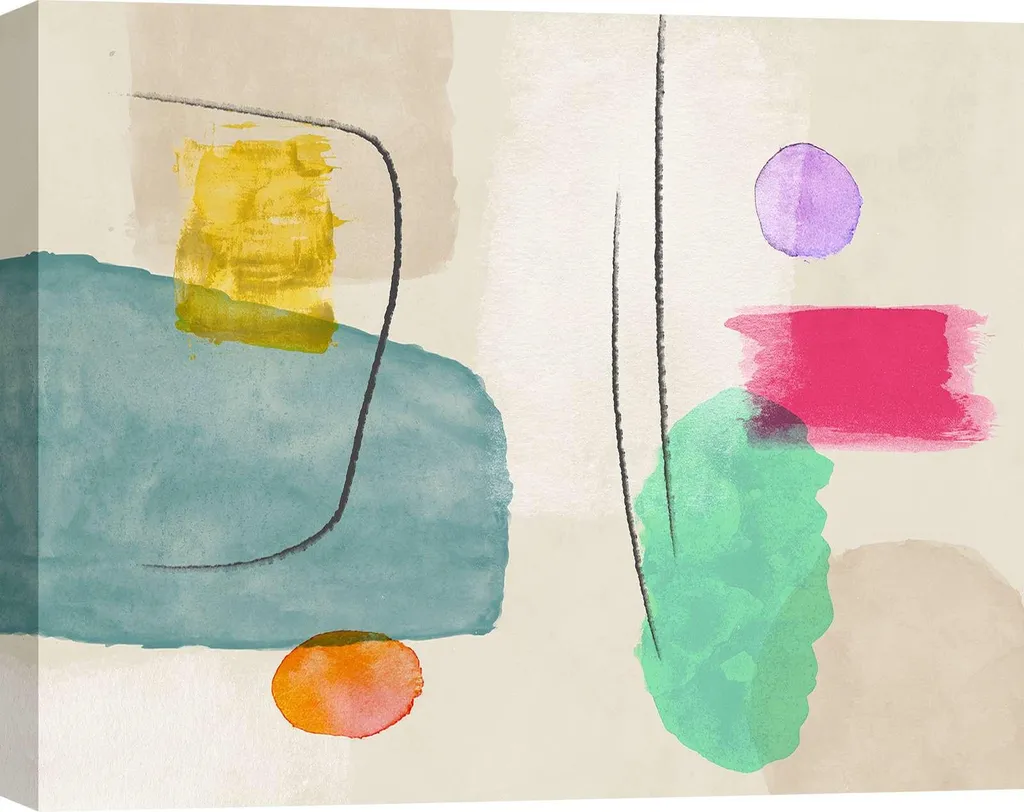Toile abstraite minimaliste Sven Dorn Encounter 70 x 50 cm pour salon