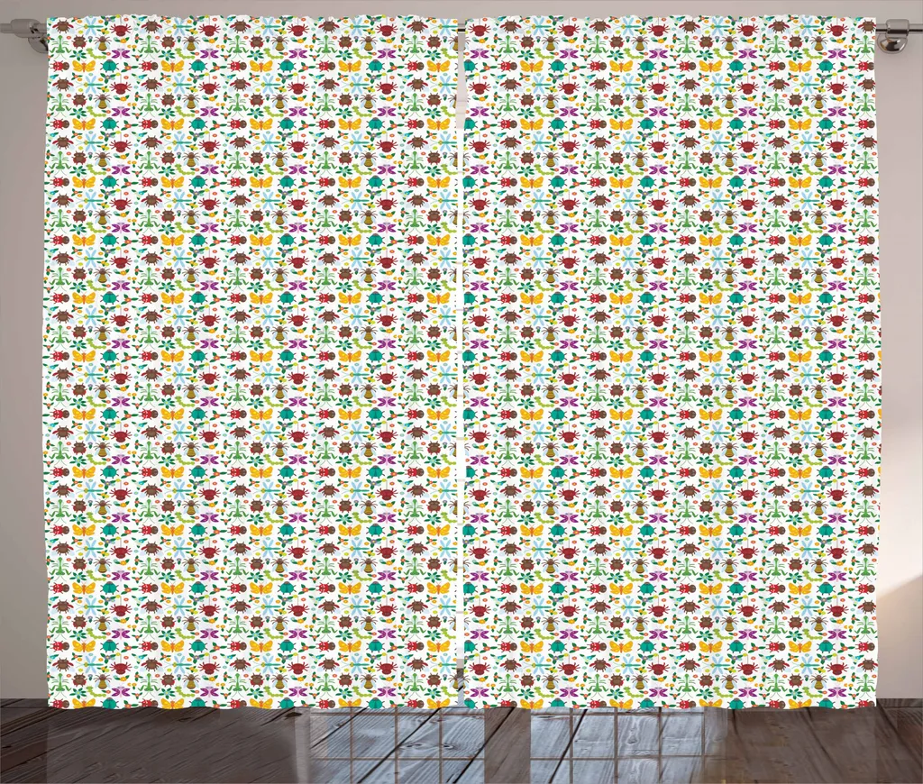 Tenda Rustica ABAKUHAUS Insetti e Ragni 280x245 Multicolore con Ganci